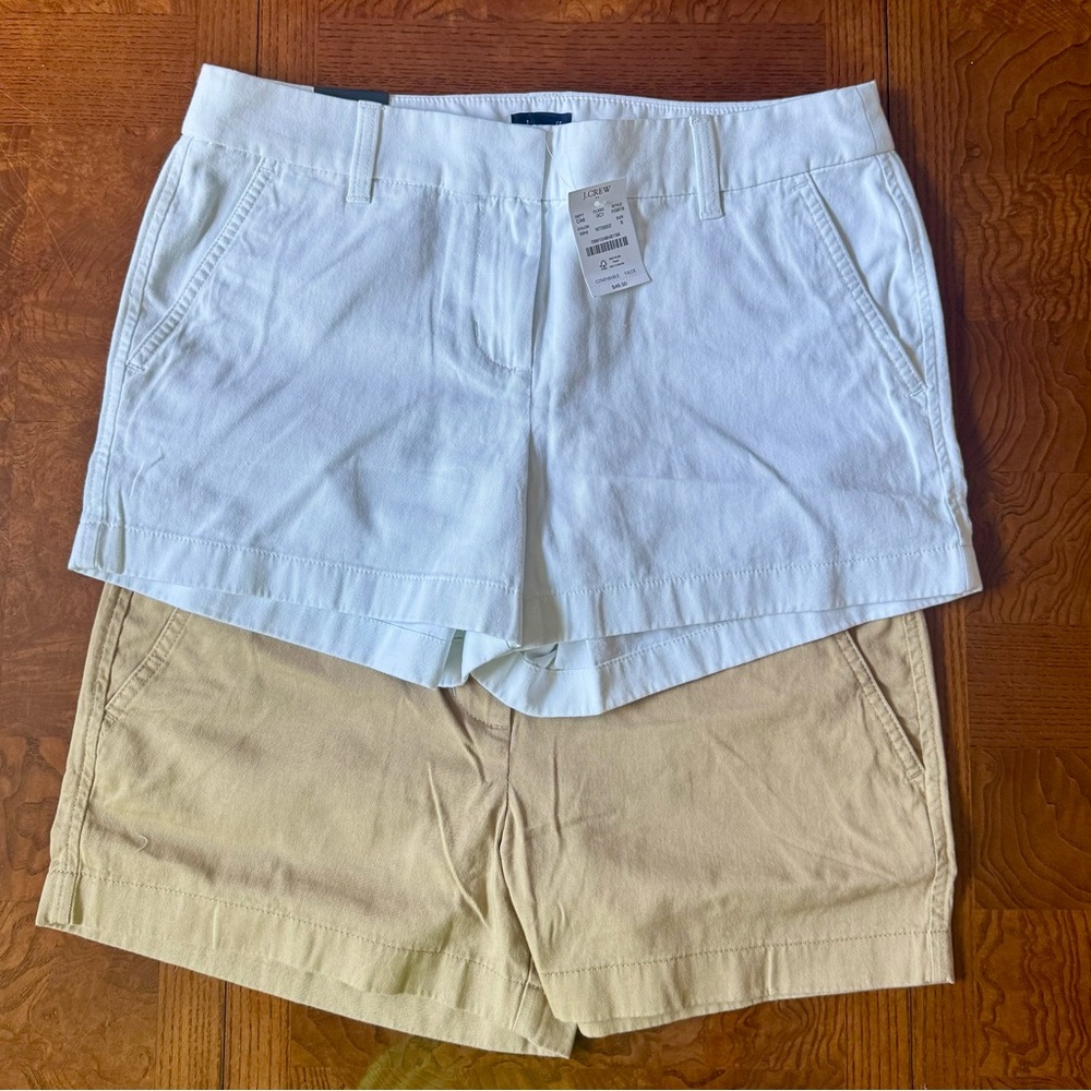 NWT Women's J.Crew White and Khaki Shorts